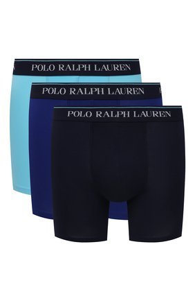 Мужские комплект из трех боксеров POLO RALPH LAUREN синего цвета, арт. 714830300/023 | Фото 1 (Материал внешний: Хлопок; Кросс-КТ: бельё; Мужское Кросс-КТ: Трусы)