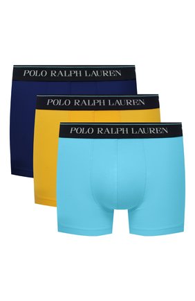 Мужские комплект из трех боксеров POLO RALPH LAUREN разноцветного цвета, арт. 714830299/042 | Фото 1 (Материал внешний: Хлопок; Кросс-КТ: бельё; Мужское Кросс-КТ: Трусы)