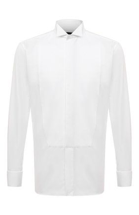 Мужская хлопковая сорочка ERMENEGILDO ZEGNA белого цвета по цене 46950 руб., арт. 0PIQU1/9RCCSM | Фото 1 Мужская хлопковая сорочка ERMENEGILDO ZEGNA белого цвета, арт. 0PIQU1/9RCCSM | Фото 1 (Материал внешний: Хлопок; Длина (для топов): Стандартные; Рукава: Длинные; Случай: Вечерний; Воротник: Бабочка; Рубашки М: Slim Fit; Манжеты: Под запонки; Принт: Однотонные; Стили: Классический)