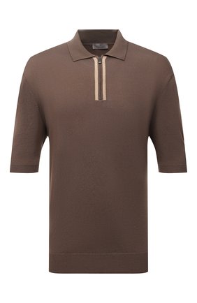 Мужское хлопковое поло CANALI коричневого цвета по цене 51700 руб., арт. C0847B/MK01440/60-68 | Фото 1 Мужское хлопковое поло CANALI коричневого цвета, арт. C0847B/MK01440/60-68 | Фото 1 (Длина (для топов): Стандартные; Материал внешний: Хлопок; Рукава: Короткие; Застежка: Молния; Кросс-КТ: Трикотаж; Стили: Кэжуэл; Big sizes: Big Sizes)