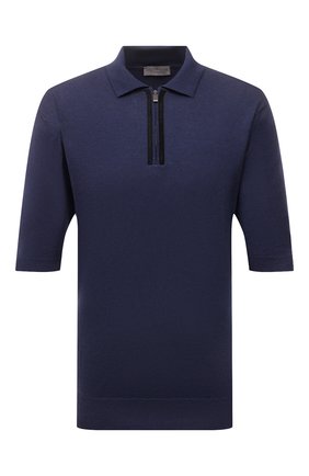 Мужское хлопковое поло CANALI темно-синего цвета по цене 51700 руб., арт. C0847B/MK01440/60-68 | Фото 1 Мужское хлопковое поло CANALI темно-синего цвета, арт. C0847B/MK01440/60-68 | Фото 1 (Материал внешний: Хлопок; Рукава: Короткие; Длина (для топов): Стандартные; Застежка: Молния; Кросс-КТ: Трикотаж; Стили: Кэжуэл; Big sizes: Big Sizes)