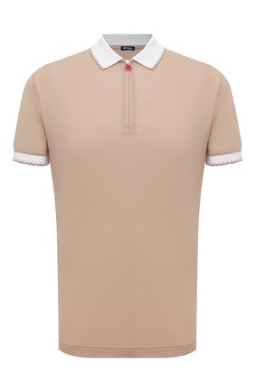 Мужское хлопковое поло KITON бежевого цвета по цене 86200 руб., арт. UMK0098/4XL-8XL | Фото 1 Мужское хлопковое поло KITON бежевого цвета, арт. UMK0098/4XL-8XL | Фото 1 (Материал внешний: Хлопок; Длина (для топов): Удлиненные; Рукава: Короткие; Застежка: Молния; Стили: Кэжуэл; Big sizes: Big Sizes)