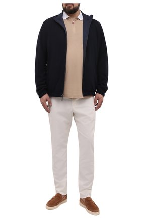 Мужское хлопковое поло KITON бежевого цвета по цене 86200 руб., арт. UMK0098/4XL-8XL | Фото 2 Мужское хлопковое поло KITON бежевого цвета, арт. UMK0098/4XL-8XL | Фото 2 (Материал внешний: Хлопок; Длина (для топов): Удлиненные; Рукава: Короткие; Застежка: Молния; Стили: Кэжуэл; Big sizes: Big Sizes)