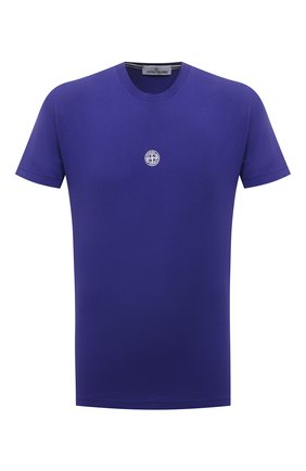 Мужская хлопковая футболка STONE ISLAND фиолетового цвета, арт. 76152NS97 | Фото 1 (Материал внешний: Хлопок; Рукава: Короткие; Длина (для топов): Стандартные; Принт: С принтом; Стили: Кэжуэл)