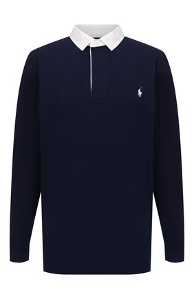 Мужское хлопковое поло POLO RALPH LAUREN темно-синего цвета по цене 18750 руб., арт. 711717115/PRL BS | Фото 1 Мужское хлопковое поло POLO RALPH LAUREN темно-синего цвета, арт. 711717115/PRL BS | Фото 1 (Материал внешний: Хлопок; Длина (для топов): Удлиненные; Рукава: Длинные; Застежка: Пуговицы; Кросс-КТ: Трикотаж; Стили: Кэжуэл; Big sizes: Big Sizes)