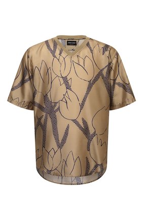 Мужская шелковая футболка GIORGIO ARMANI бежевого цвета по цене 79500 руб., арт. 2SGCCZ01/TZA94 | Фото 1