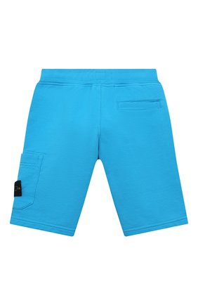 Детские хлопковые шорты STONE ISLAND голубого цвета, арт. 761661840/10-12 | Фото 2 (Материал внешний: Хлопок)