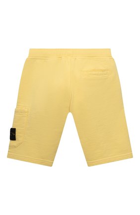 Детские хлопковые шорты STONE ISLAND желтого цвета, арт. 761661840/10-12 | Фото 2 (Материал внешний: Хлопок)