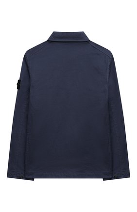Детского хлопковая куртка STONE ISLAND темно-синего цвета, арт. 761610211/10-12 | Фото 2 (Рукава: Длинные; Материал внешний: Хлопок)