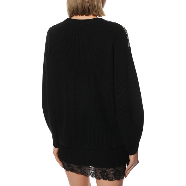 Хлопковый пуловер HUGO 50462712, цвет чёрный, размер 50 - фото 4