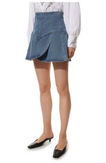 Женская джинсовая юбка ISABEL MARANT голубого цвета, арт. JU1283-22P023I/DIMENIA | Фото 3 (Кросс-КТ: Деним; Длина Ж (юбки, платья, шорты): Мини; Стили: Гранж; Женское Кросс-КТ: Юбка-одежда; Материал внешний: Хлопок, Деним)