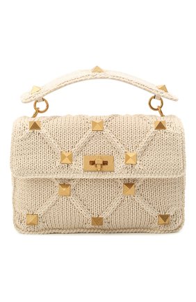 Женская сумка roman stud large VALENTINO кремвого цвета по цене 291000 руб., арт. XW2B0I60/ZDA | Фото 1 Женская сумка roman stud large VALENTINO кремвого цвета, арт. XW2B0I60/ZDA | Фото 1 (Сумки-технические: Сумки через плечо, Сумки top-handle; Ремень/цепочка: На ремешке; Материал: Текстиль; Размер: large)