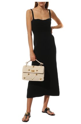 Женская сумка roman stud large VALENTINO кремвого цвета по цене 291000 руб., арт. XW2B0I60/ZDA | Фото 3 Женская сумка roman stud large VALENTINO кремвого цвета, арт. XW2B0I60/ZDA | Фото 3 (Сумки-технические: Сумки через плечо, Сумки top-handle; Ремень/цепочка: На ремешке; Материал: Текстиль; Размер: large)