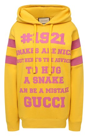 Женский хлопковое худи GUCCI желтого цвета по цене 108000 руб., арт. 683276/XJD3E | Фото 1 Женский хлопковое худи GUCCI желтого цвета, арт. 683276/XJD3E | Фото 1 (Материал внешний: Хлопок; Рукава: Длинные; Длина (для топов): Стандартные; Женское Кросс-КТ: Худи-одежда; Стили: Спорт-шик)