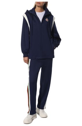 Женский кардиган GUCCI синего цвета по цене 158000 руб., арт. 681083/XJDP4 | Фото 2 Женский кардиган GUCCI синего цвета, арт. 681083/XJDP4 | Фото 2 (Материал внешний: Синтетический материал, Хлопок; Рукава: Длинные; Длина (для топов): Стандартные; Женское Кросс-КТ: Кардиган-одежда; Стили: Спорт-шик)