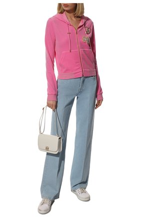 Женский хлопковый кардиган balmain x barbie BALMAIN розового цвета, арт. XF2JX000/66JB | Фото 2 (Материал внешний: Хлопок; Рукава: Длинные; Длина (для топов): Стандартные; Женское Кросс-КТ: Кардиган-одежда; Стили: Спорт-шик)