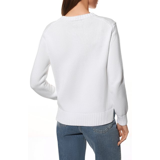 Хлопковый пуловер Polo Ralph Lauren Белый 211856726 5624932