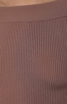 Женский пуловер из вискозы DOLCE & GABBANA темно-бежевого цвета, арт. FXG53T/JAIFV | Фото 5 (Материал внешний: Вискоза; Женское Кросс-КТ: Пуловер-одежда; Длина (для топов): Укороченные; Рукава: 3/4; Стили: Романтичный)
