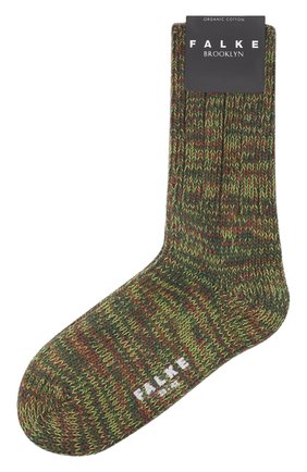 Мужские хлопковые носки FALKE зеленого цвета, арт. 12430. | Фото 1 (Материал внешний: Хлопок; Кросс-КТ: бельё)