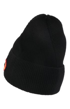 Мужская шерстяная шапка DSQUARED2 черного цвета, арт. KNM0001 01W04901 | Фото 2 (Материал: Шерсть, Текстиль; Кросс-КТ: Трикотаж)
