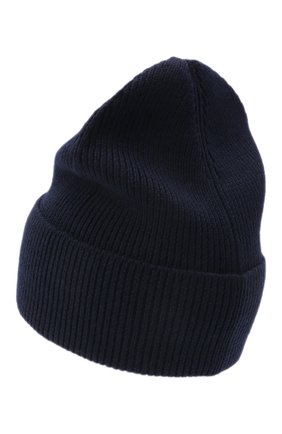 Мужская шерстяная шапка DSQUARED2 темно-синего цвета, арт. KNM0001 01W04973 | Фото 2 (Материал: Текстиль, Шерсть; Кросс-КТ: Трикотаж)