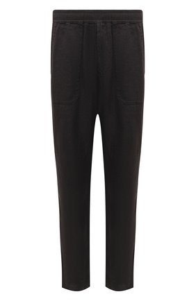 Мужские льняные брюки STONE ISLAND темно-серого цвета, арт. 761531801 | Фото 1 (Длина (брюки, джинсы): Стандартные; Материал внешний: Лен; Случай: Повседневный; Стили: Кэжуэл)