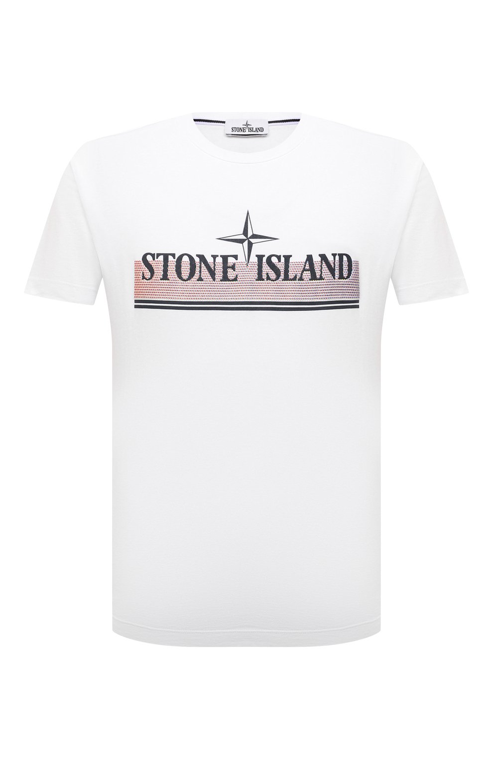 Мужская хлопковая футболка STONE ISLAND белого цвета, арт. 76152NS92 | Фото 1 (Рукава: Короткие; Длина (для топов): Стандартные; Принт: С принтом; Материал внешний: Хлопок; Стили: Кэжуэл)