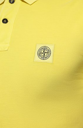Мужское хлопковое поло STONE ISLAND желтого цвета, арт. 761522S67 | Фото 5 (Застежка: Пуговицы; Рукава: Короткие; Длина (для топов): Стандартные; Материал внешний: Хлопок; Стили: Кэжуэл)