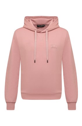 Мужской хлопковое худи DOLCE & GABBANA светло-розового цвета по цене 59950 руб., арт. G90V2T/FU7DU | Фото 1 Мужской хлопковое худи DOLCE & GABBANA светло-розового цвета, арт. G90V2T/FU7DU | Фото 1 (Рукава: Длинные; Длина (для топов): Стандартные; Материал внешний: Хлопок; Мужское Кросс-КТ: Худи-одежда; Принт: Без принта; Стили: Романтичный)