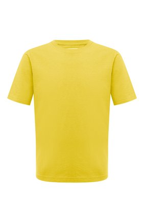 Мужская хлопковая футболка BOTTEGA VENETA желтого цвета, арт. 649055/VF1U0 | Фото 1 (Рукава: Короткие; Длина (для топов): Стандартные; Материал внешний: Хлопок; Принт: Без принта; Стили: Минимализм)