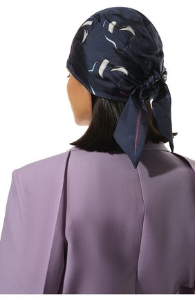 Женского шелковая бандана GIORGIO ARMANI темно-синего цвета по цене 35450 руб., арт. 797325/2R537 | Фото 2 Женского шелковая бандана GIORGIO ARMANI темно-синего цвета, арт. 797325/2R537 | Фото 2 (Материал: Шелк, Текстиль)
