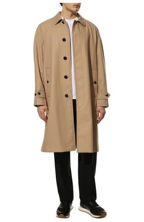 Мужские комбинированные кроссовки GIORGIO ARMANI черного цвета по цене 75200 руб., арт. X2X160/XN154 | Фото 2 Мужские комбинированные кроссовки GIORGIO ARMANI черного цвета, арт. X2X160/XN154 | Фото 2 (Материал внешний: Кожа; Материал внутренний: Текстиль, Натуральная кожа; Материал утеплителя: Без утеплителя; Стили: Классический)