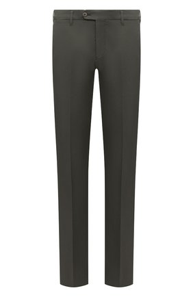 Мужские хлопковые брюки FEDELI хаки цвета, арт. 5UEL0405 | Фото 1 (Материал внешний: Хлопок; Длина (брюки, джинсы): Стандартные; Случай: Повседневный; Силуэт М (брюки): Чиносы; Стили: Милитари)