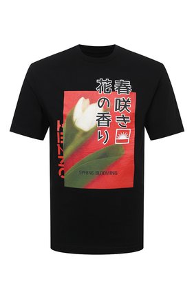 Мужская хлопковая футболка KENZO черного цвета, арт. FC55TS2074SA | Фото 1 (Длина (для топов): Стандартные; Материал внешний: Хлопок; Рукава: Короткие; Принт: С принтом; Стили: Кэжуэл)