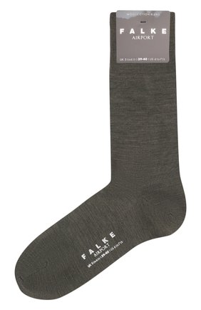 Мужские носки из шерсти и хлопка FALKE хаки цвета, арт. 14435. | Фото 1 (Материал внешний: Шерсть; Кросс-КТ: бельё)