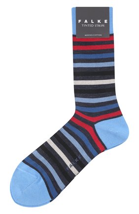 Мужские носки из шерсти и хлопка FALKE голубого цвета, арт. 13279. | Фото 1 (Материал внешний: Шерсть; Кросс-КТ: бельё)