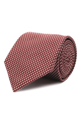 Мужской шелковый галстук BRIONI бордового цвета, арт. 061D00/P1445 | Фото 1 (Материал: Шелк, Текстиль; Принт: С принтом)