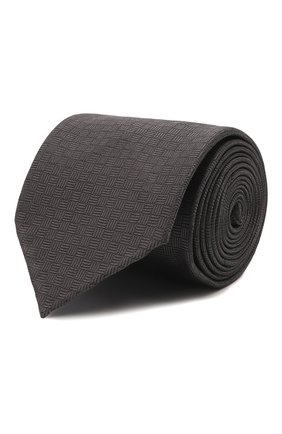 Мужской шелковый галстук BRIONI темно-серого цвета, арт. 062V00/P1413 | Фото 1 (Материал: Текстиль, Шелк; Принт: Без принта)