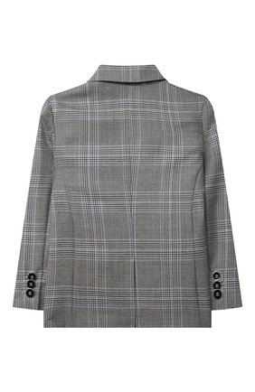 Детский шерстяной пиджак DOLCE & GABBANA серого цвета, арт. L41E84/FQ2MG/2-6 | Фото 2 (Материал внешний: Шерсть; Рукава: Длинные; Материал подклада: Синтетический материал; Кросс-КТ: пиджак)
