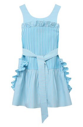 Детское хлопковый сарафан EMPORIO ARMANI голубого цвета по цене 23900 руб., арт. 3L3A10/3N57Z | Фото 2 Детское хлопковый сарафан EMPORIO ARMANI голубого цвета, арт. 3L3A10/3N57Z | Фото 2 (Материал внешний: Синтетический материал, Хлопок; Рукава: На бретелях; Девочки Кросс-КТ: Сарафан-одежда; Ростовка одежда: 10 - 11 лет | 140 - 146см, 13 - 15 лет | 158 см, 4 года | 104 см, 5 лет | 110 см, 6 лет | 116 см, 7 лет | 122 см, 8 лет | 128 см)