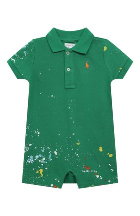 Детское хлопковый песочник POLO RALPH LAUREN зеленого цвета, арт. 320858934 | Фото 1