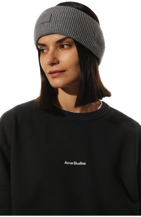 Женская шерстяная повязка на голову ACNE STUDIOS серого цвета, арт. C40164/W | Фото 2 (Материал: Шерсть, Текстиль)