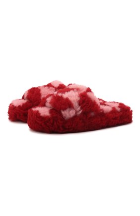 Женского меховые домашние туфли resort BOTTEGA VENETA красного цвета, арт. 690537/V1KV0 | Фото 1 (Материал внутренний: Натуральная кожа; Материал внешний: Натуральный мех; Материал утеплителя: Натуральный мех)