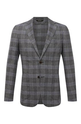 Мужской пиджак из хлопка и льна Z ZEGNA серо-голубого цвета по цене 87300 руб., арт. 342704/1D7SG0 | Фото 1 Мужской пиджак из хлопка и льна Z ZEGNA серо-голубого цвета, арт. 342704/1D7SG0 | Фото 1 (Материал внешний: Лен, Хлопок; Материал подклада: Вискоза; Рукава: Длинные; Длина (для топов): Стандартные; 1-2-бортные: Однобортные; Стили: Кэжуэл; Пиджаки М: Приталенный; Случай: Повседневный)