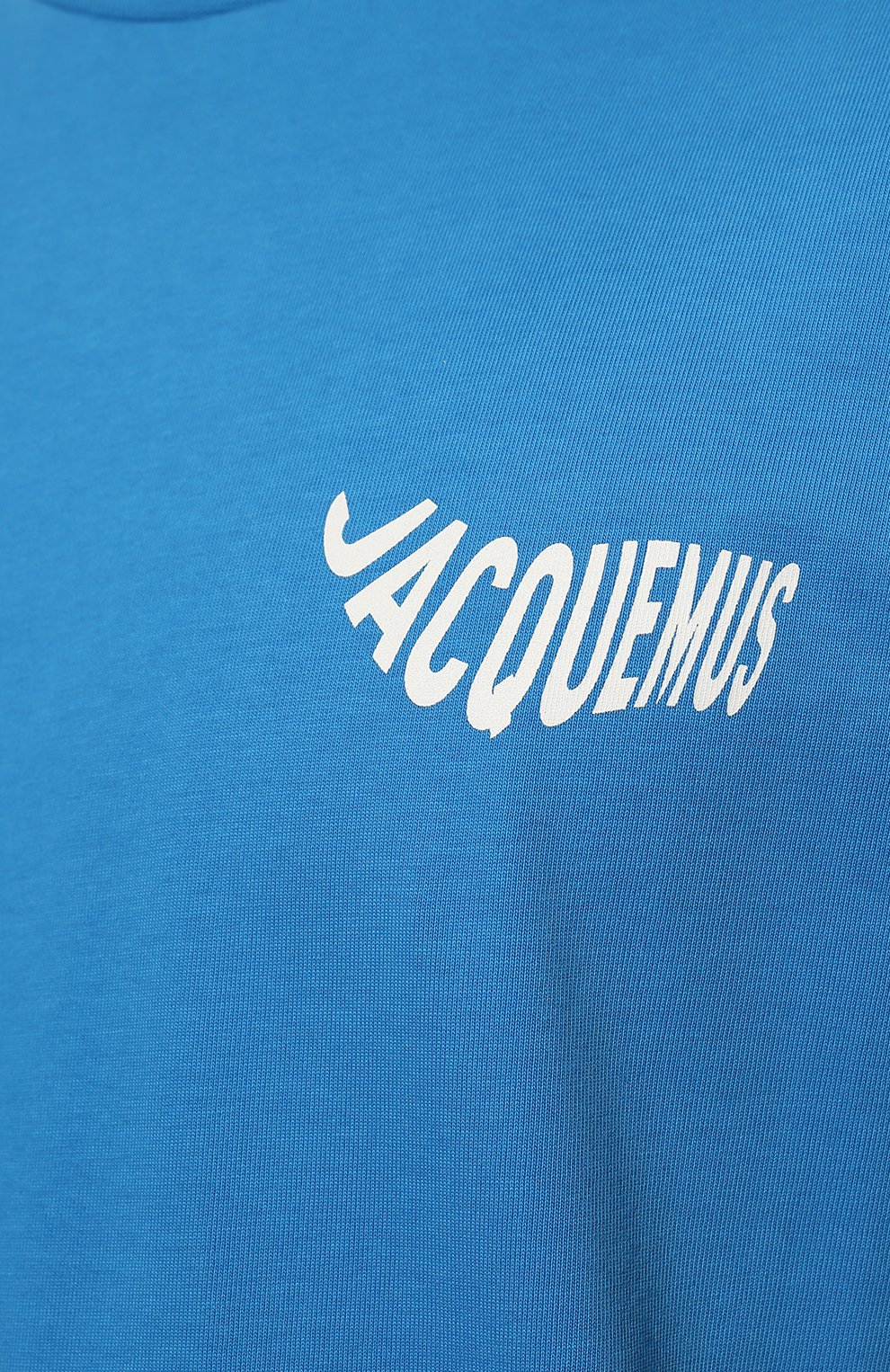 Мужская хлопковая футболка JACQUEMUS голубого цвета, арт. 225JS031-2003 | Фото 5 (Рукава: Короткие; Длина (для топов): Стандартные; Принт: С принтом; Материал внешний: Хлопок; Стили: Минимализм)