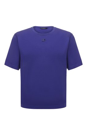 Мужская хлопковая футболка DOLCE & GABBANA фиолетового цвета по цене 48550 руб., арт. G8NV9Z/HU7F0 | Фото 1 Мужская хлопковая футболка DOLCE & GABBANA фиолетового цвета, арт. G8NV9Z/HU7F0 | Фото 1 (Длина (для топов): Стандартные; Рукава: Короткие; Материал внешний: Хлопок; Принт: Без принта; Стили: Спорт-шик)