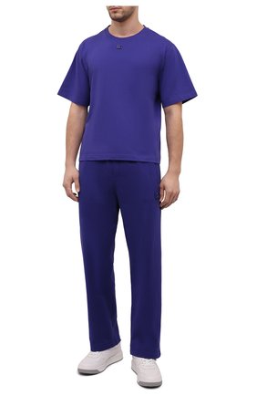 Мужская хлопковая футболка DOLCE & GABBANA фиолетового цвета, арт. G8NV9Z/HU7F0 | Фото 2 (Длина (для топов): Стандартные; Рукава: Короткие; Материал внешний: Хлопок; Принт: Без принта; Стили: Спорт-шик)