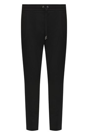 Мужские хлопковые брюки MONCLER черного цвета, арт. H1-091-2A000-07-549P5 | Фото 1 (Материал внешний: Хлопок; Длина (брюки, джинсы): Укороченные; Случай: Повседневный; Стили: Кэжуэл)