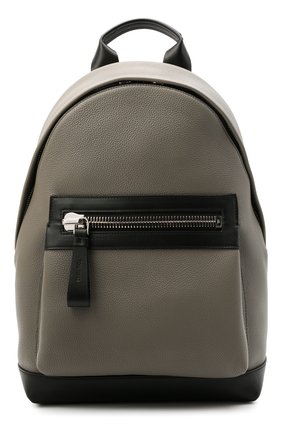 Мужской кожаный рюкзак TOM FORD серого цвета, арт. H0397P-LCL213 | Фото 1 (Материал: Натуральная кожа; Размер: large; Стили: Классический)