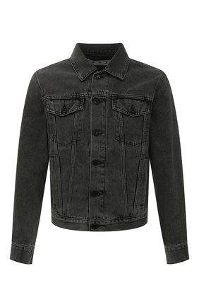 Мужская джинсовая куртка OFF-WHITE темно-серого цвета, арт. 0MYE079C99DEN005 | Фото 1 (Материал внешний: Хлопок, Деним; Длина (верхняя одежда): Короткие; Рукава: Длинные; Кросс-КТ: Куртка, Деним; Стили: Кэжуэл)